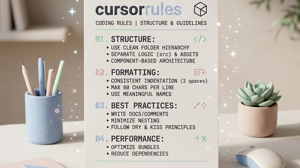 Visual metaphor of a coding rules document file with digital glowing particle effect