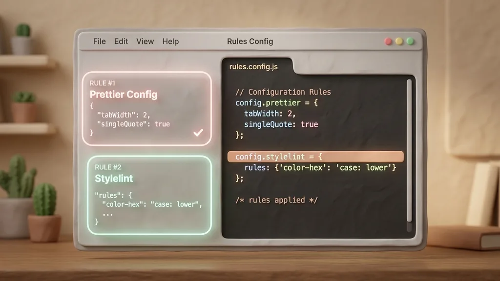 커서(Cursor) AI 에디터 Rules 맞춤형 설정 및 파이썬 자동화 연동 가이드 2 Minimalist 3D clay-render showing a modern code editor window