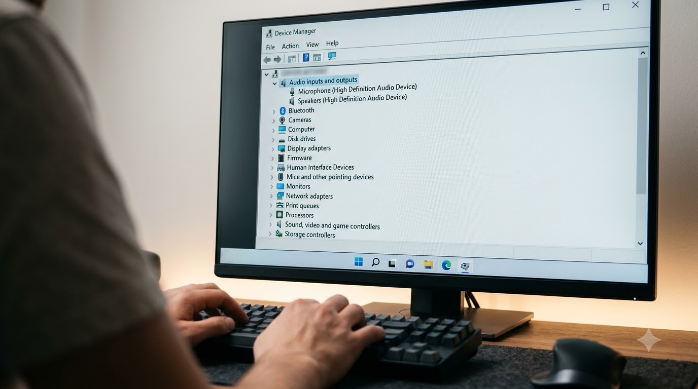 장치 관리자 사운드 컨트롤러 항목에서 Realtek 오디오 드라이버를 재설치하는 컴퓨터 화면 사진